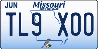 MO license plate TL9X0O