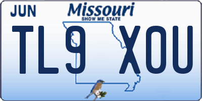 MO license plate TL9X0U
