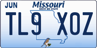 MO license plate TL9X0Z