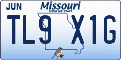 MO license plate TL9X1G
