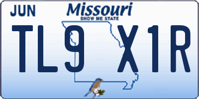 MO license plate TL9X1R