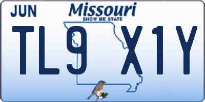 MO license plate TL9X1Y
