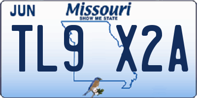 MO license plate TL9X2A