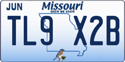 MO license plate TL9X2B