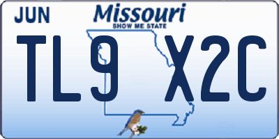 MO license plate TL9X2C