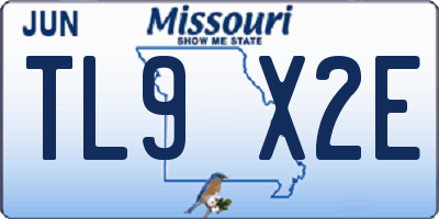 MO license plate TL9X2E