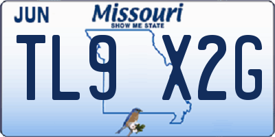 MO license plate TL9X2G