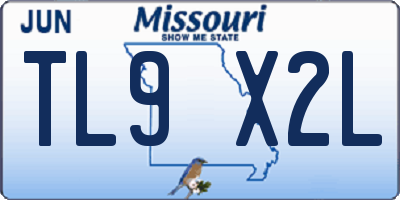 MO license plate TL9X2L
