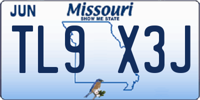 MO license plate TL9X3J