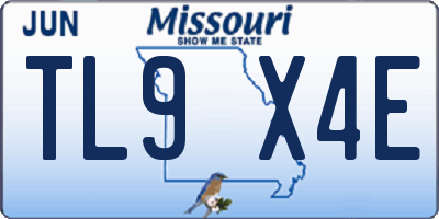 MO license plate TL9X4E