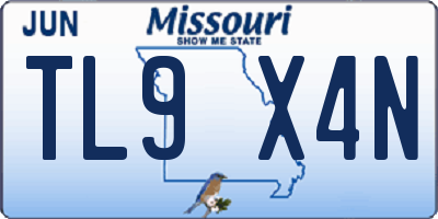 MO license plate TL9X4N