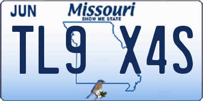 MO license plate TL9X4S