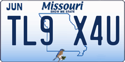 MO license plate TL9X4U