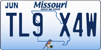 MO license plate TL9X4W
