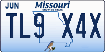 MO license plate TL9X4X
