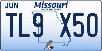 MO license plate TL9X5O