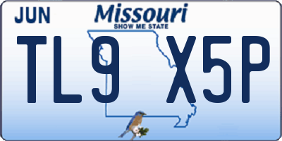 MO license plate TL9X5P