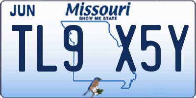 MO license plate TL9X5Y
