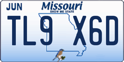 MO license plate TL9X6D