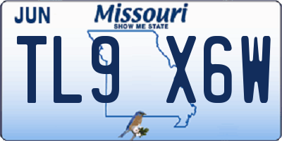 MO license plate TL9X6W