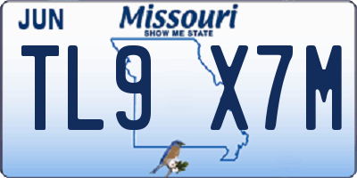 MO license plate TL9X7M