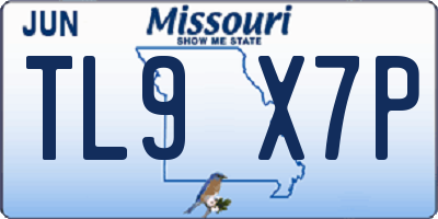 MO license plate TL9X7P