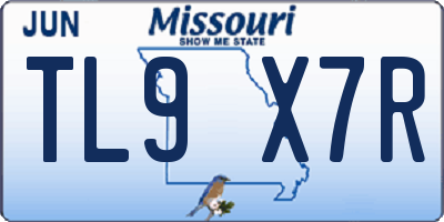 MO license plate TL9X7R