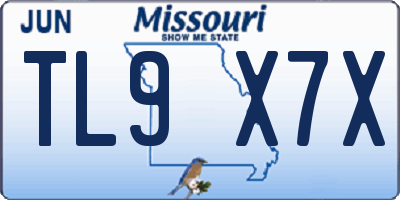 MO license plate TL9X7X