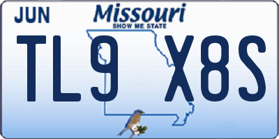 MO license plate TL9X8S