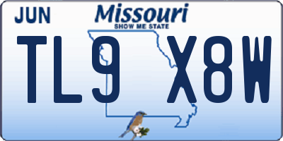MO license plate TL9X8W