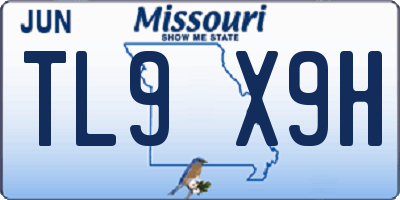 MO license plate TL9X9H