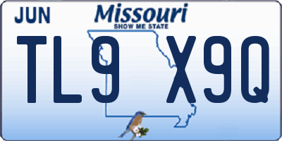 MO license plate TL9X9Q