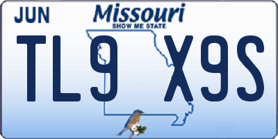MO license plate TL9X9S