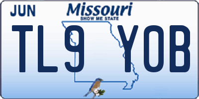 MO license plate TL9Y0B