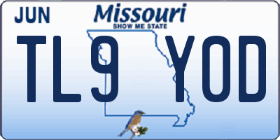 MO license plate TL9Y0D