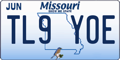 MO license plate TL9Y0E