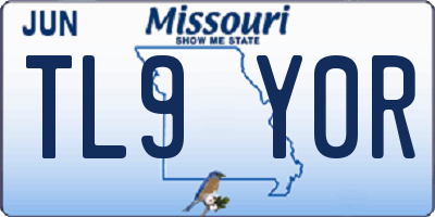 MO license plate TL9Y0R