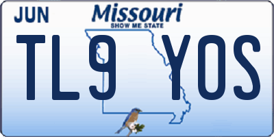 MO license plate TL9Y0S