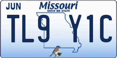 MO license plate TL9Y1C