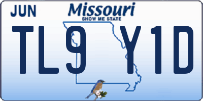 MO license plate TL9Y1D