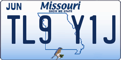 MO license plate TL9Y1J