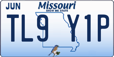 MO license plate TL9Y1P