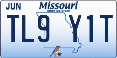 MO license plate TL9Y1T