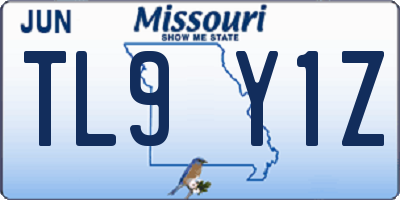 MO license plate TL9Y1Z