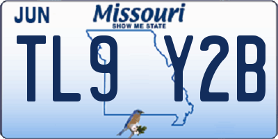MO license plate TL9Y2B
