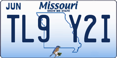 MO license plate TL9Y2I