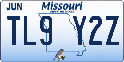 MO license plate TL9Y2Z