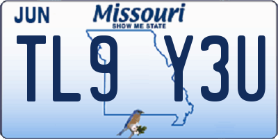 MO license plate TL9Y3U