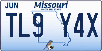 MO license plate TL9Y4X