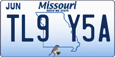 MO license plate TL9Y5A
